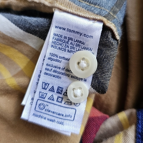 Tommy Hilfiger Burberry style slim fit plaid long-sleeve button-down shirt - Picture 7 of 7